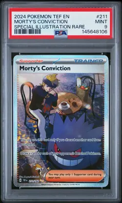 Morty's Conviction 211/162 Special Illustration Rare Pokemon PSA 9 *106 - Image 1