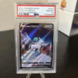 Pokemon Fa/Ir Calyrex V Pokemon Sword & Shield Astral Radiance TG14 NM PSA 10 - Image 1