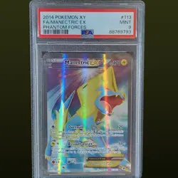 2014 POKEMON XY PHANTOM FORCES 113/119 FULL ART MANECTRIC EX PSA 9 MINT - Image 1