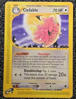 Pokemon TCG Clefable 41/165 Expedition E Card 2002 MP - Image 2
