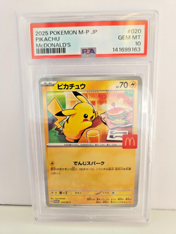PSA 10 Pikachu 020/M-P – McDonald’s Promo – Japanese Pokemon Card - 'Burgerchu' - Image 1