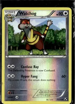 Pokemon Black and White 79/114 Watchog Uncommon Reverse Holo - Image 1