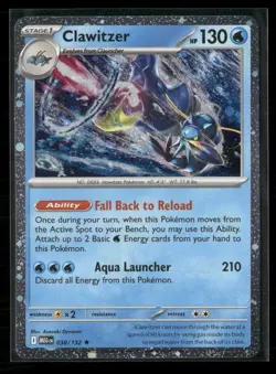 Pokemon TCG ME01: Mega Evolution #038/132 Clawitzer Cosmo Foil NM - Image 1