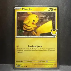 Pikachu 51/162 2026 Pokemon Day Stamped Cosmos Holo Promo, NM - Image 1