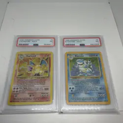 Pokemon Base Set 1999 Holo Charizard, Blastoise, PSA 7 Authenticated! - Image 1