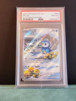 PSA 10 Piplup 098/094 Pokemon Phantasmal Flames Illustration Rare 2025 GEM MINT - Image 1
