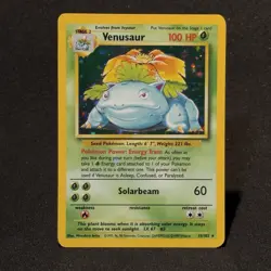 1999 Pokemon Venusaur 15/102 Holo Base Set Unlimited BLUE INK DOT ERROR Card NM - Image 1