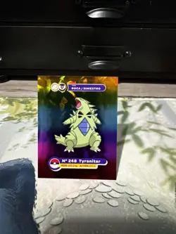 Pokemon TCG Rainbow Foil Tyranitar #248 Full house sticker - Image 1