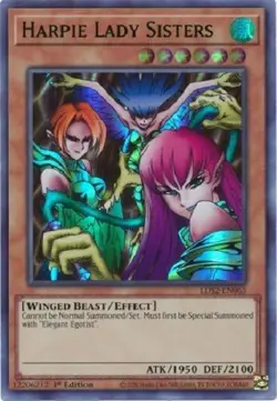Yugioh Harpie Lady Sisters - 1st Edition Ultra Rare Green NM - Free Holo Card - Image 1
