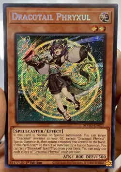 Yugioh Dracotail Phryxul DOOD-EN023 Secret Rare 1st Ed LP w/Tracking - Image 2