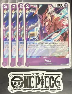 4x One Piece OP10-075 UC Foxy - ENG - Regular - Playset - TCG - NM/M - Image 1