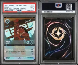 Lorcana Maui Demigod PSA 9 MINT Foil D100 Promo 23/P1 EN1 Extended Art Holo - Image 3