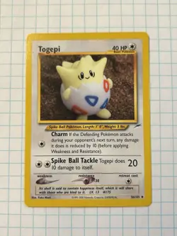 Pokemon Neo Destiny 2002 Togepi 56/105 Unlimited Uncommon LP - Image 1