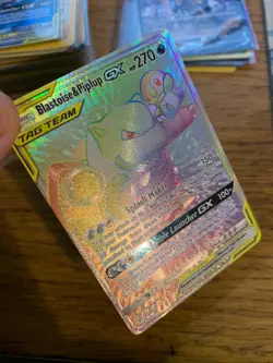 Blastoise & Piplup GX (253/236) Cosmic Eclipse Secret Rare Rainbow Pokemon Card! - Image 3