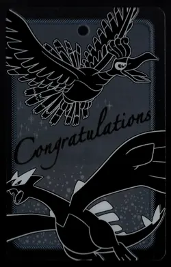 POKEMON CENTER JAPAN LIMITED GAME COMMEMORATIVE CONGRATULATIONS CARD LUGIA HO-OH - Image 1