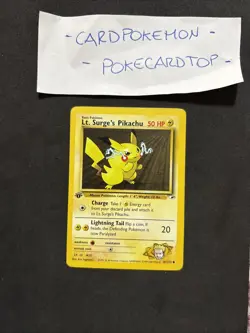 Pokemon Card Lt. Surge's Pikachu 81/132 1ST-Gym Heroes -Eng/No Holo-exc! - Image 1