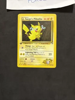 Pokemon Card Lt. Surge's Pikachu 81/132 1ST-Gym Heroes -Eng/No Holo-exc! - Image 3