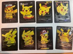 8 Card Lot Pikachu Vmax Black Foil Fan Art Pokemon Cards Free Shipping - Image 1