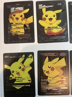 8 Card Lot Pikachu Vmax Black Foil Fan Art Pokemon Cards Free Shipping - Image 2