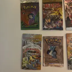 Vintage Pokemon Topps Booster Pack Bundle - Lugia Artwork - OPENED EMPTY - Image 2