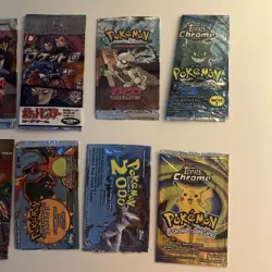 Vintage Pokemon Topps Booster Pack Bundle - Lugia Artwork - OPENED EMPTY - Image 5