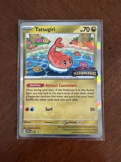 POKEMON TATSUGIRI SVP 118 PROMO BLACK STAR HOLO PRERELEASE TWILIGHT MASQUERADE - Image 1