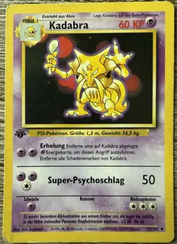 German Kadabra and Porygon 1st Edition Base Set Uncommons 32/100 39/100 Pokemon - Image 2