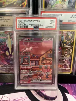 2023 POKEMON SVP EN-SV BLACK STAR PROMO 151 ULTRA-PREMIUM COLL #053 MEW EX PSA 9 - Image 1