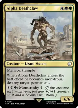 Alpha Deathclaw 0091 MTG PIP Fallout Rare NP - Image 1