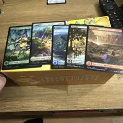 Final Fantasy MTG Chocobo Track Foil Stamped Lands Set Of 5 - Sleeved - Image 1