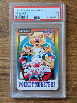 1997 Pokemon Pocket Monsters Carddass PSA 1 Checklist Bandai Charizard POOR - Image 1
