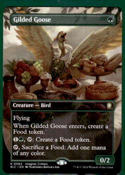 GILDED GOOSE BORDERLESS BLOOMBURROW COMMANDER BLC RARE BIRD MTG 83 - Image 1