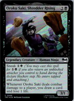 Oroku Saki, Shredder Rising C Teenage Mutant Ninja Turtles 68 LP MTG FOIL - Image 1