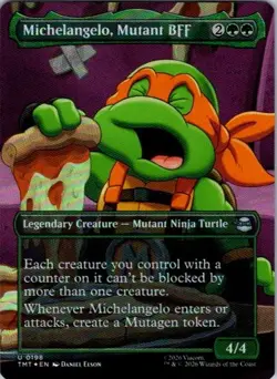 Michelangelo, Mutant BFF (Borderless) U Teenage Mutant Ninja Turtles 198 LP FOIL - Image 1