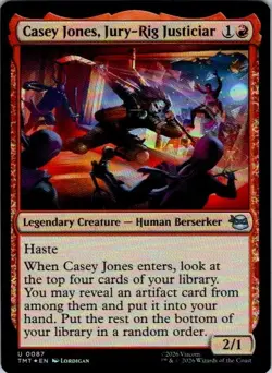 Casey Jones, Jury-Rig Justiciar U Teenage Mutant Ninja Turtles 87 LP MTG FOIL - Image 1
