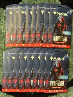 Magic Innistrad Remastered Sleeved Play Booster Factory Sealed Lot of 16 - Image 1