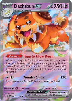 Dachsbun ex 067 Pokemon SV07: Stellar Crown Double Rare Foil NP - Image 1