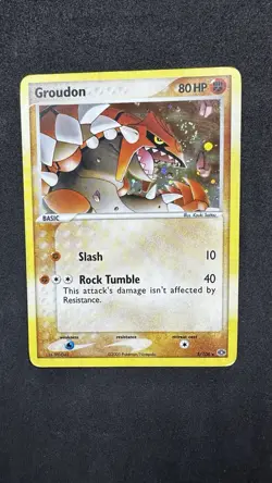 Pokemon TCG Emerald Holo Swirl Groudon Card 5/106 LP Condition - Image 1