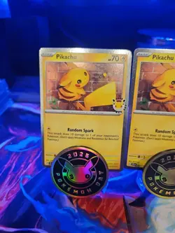 2026 Pikachu 051/162 Pokemon Day 30th Anniversary Stamped Promo TCG Plus Coin - Image 1