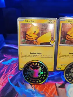 2026 Pikachu 051/162 Pokemon Day 30th Anniversary Stamped Promo TCG Plus Coin - Image 2