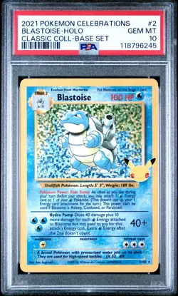 2021 POKEMON CELEBRATIONS CLASSIC COLL #2 BLASTOISE-HOLO PSA 10 - Image 1