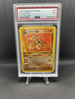 1999 Pokemon Fossil Kabutops 1st Edition #24/62 Non-Holo PSA 7 - Image 1