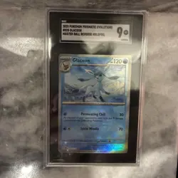 Pokemon Glaceon Sv: Prismatic Evolutions 025/131 Master Ball Pattern Holo SGC 9 - Image 1