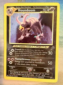 Houndoom Holo Rare Swirl 4/75 Neo Discovery Pokemon TCG LP Fast Shipping - Image 1