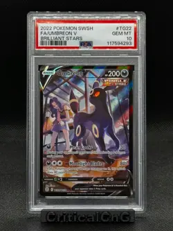 Umbreon V TG22/TG30 Pokemon Swsh09 Brilliant Stars Trainer Gallery PSA 10 - Image 1