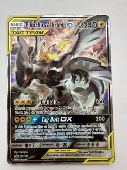 pokemon Pikachu & Zekrom Tag Team GX SM168 (Alternate Full Art Holo Promo) - Image 1