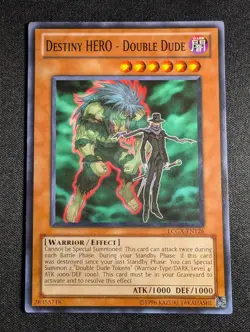Yu-Gi-Oh! Destiny HERO - Double Dude LCGX-EN126 Unlimited Edition Common NM - Image 1