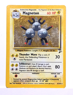 Magneton 9/130 Holo Rare Base Set 2 Pokemon Card - HP - Image 1