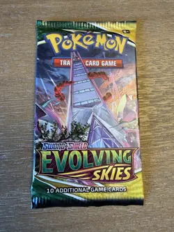 One Pokemon TCG Sword & Shield Evolving Skies Booster Pack- Sealed - Image 1