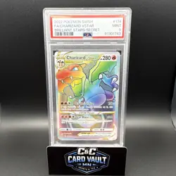 Pokemon Charizard VSTAR Secret Rare 174/172 Brilliant Stars PSA 9 Holo Full Art - Image 1